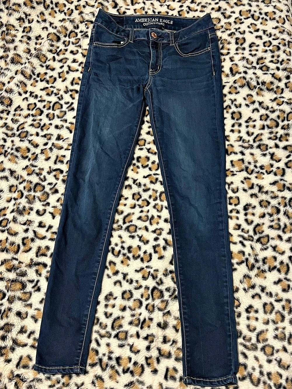 American Eagle Outfitters Super Stretch Skinny Jeans Blue Waist 4